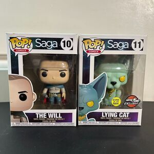 Saga Funko Pop Lot The Will #10 + Lying Cat #11 Glow Skybound Exclusive
